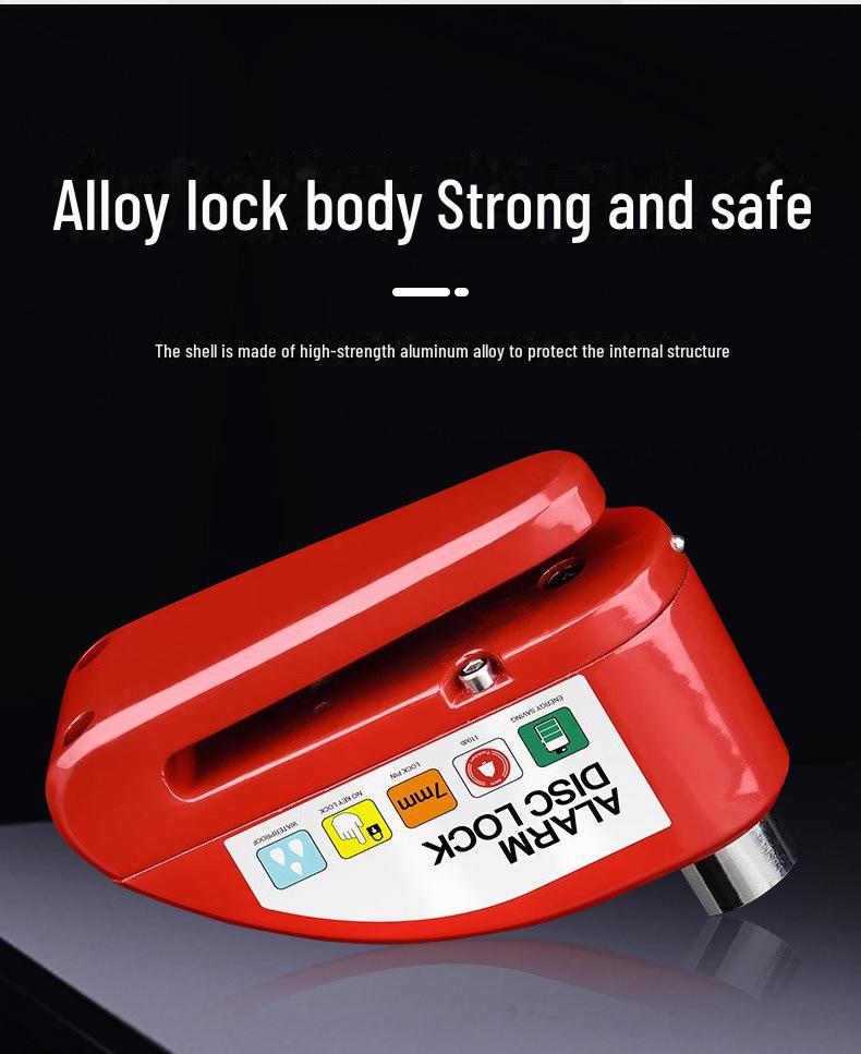 Wasserdichtes Diebstahlschutz-Motorrad-Scheibenbremsen-Alarmschloss für Fahrräder und E-Bikes