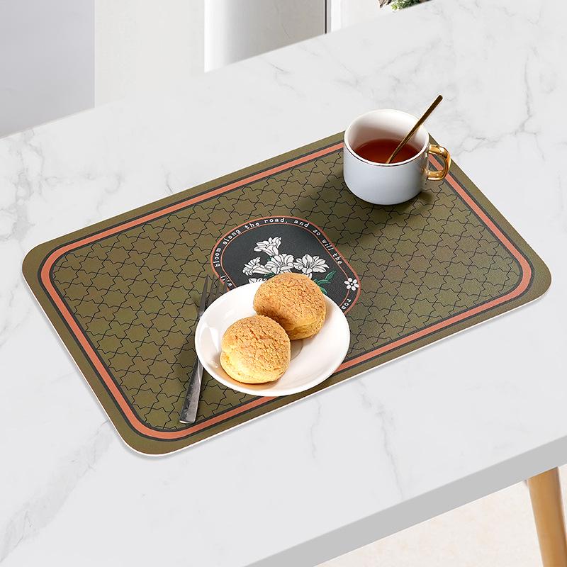 Europäischer Stil Wasserdicht, Ölfest und Hitzebeständig Tischunterlage - Luxuriöse Leder Schreibtisch- und Essmatte