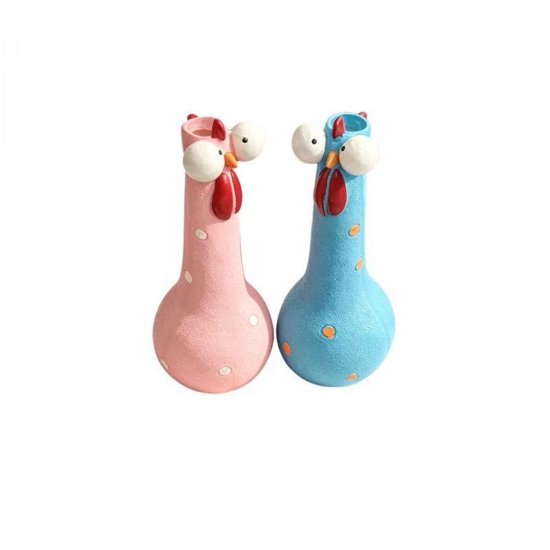 Cute Long Neck Chicken Figurine With Eyes Resin Mini Vase Home Decor Entryway Dining Living Room