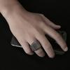 A Classic Non-fading Punk European and American Men's 304 Stainless Steel Willow Stud Ring Retro Personality Hip Hop Ring