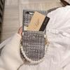 Luxury Cloth Pearl Hand Chain Case For Samsung S24 Ultra S23 Ultra S22 Card Holder Cover For Galaxy S24 Plus Wrist Strap Case