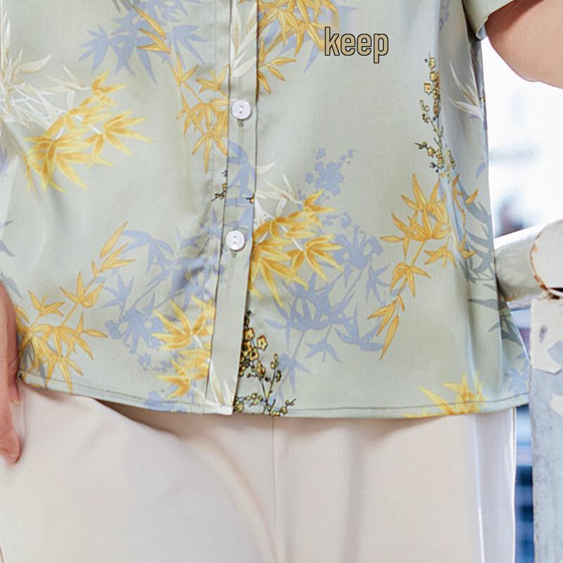 Pastor Mom's Summer Chinese Style Printed Top & Pants Set