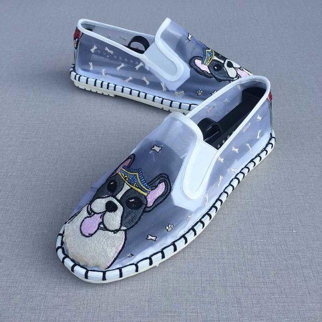 Oude Peking Stoffen Schoenen Holle Netstof Schoenen Airconditioning Schoenen Luie Man Handgeborduurd Mondmasker Gaas Sandalen