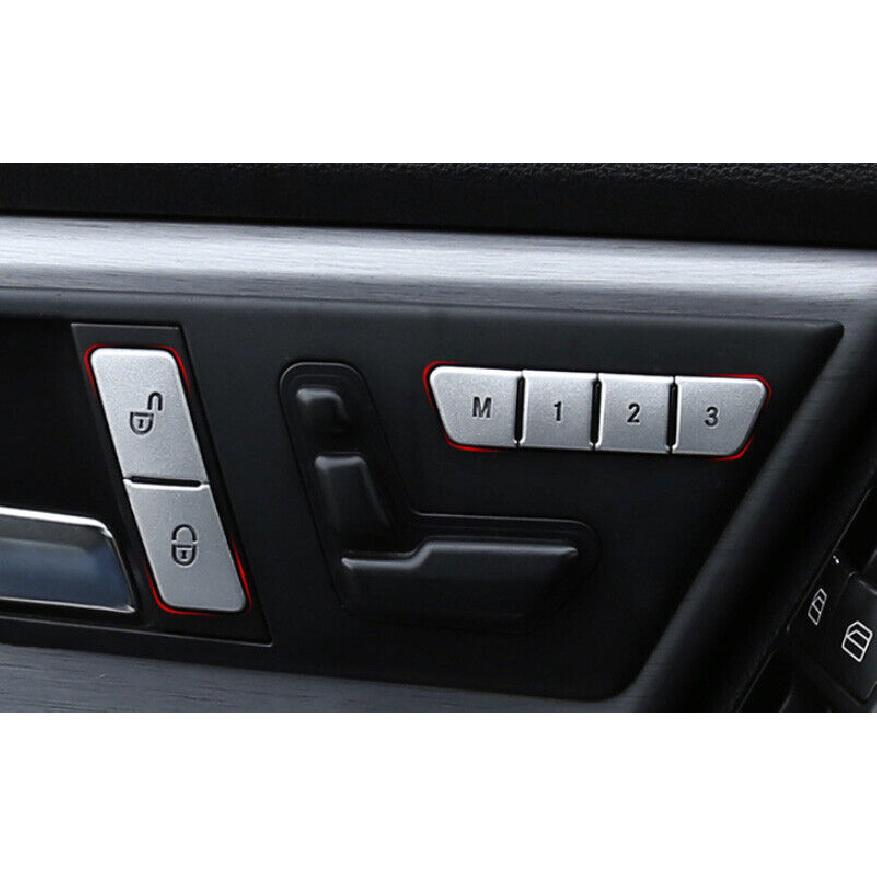 Seat Memory Button Switch Sticker For Mercedes-Benz GLK 2009-15 Silver Aluminum