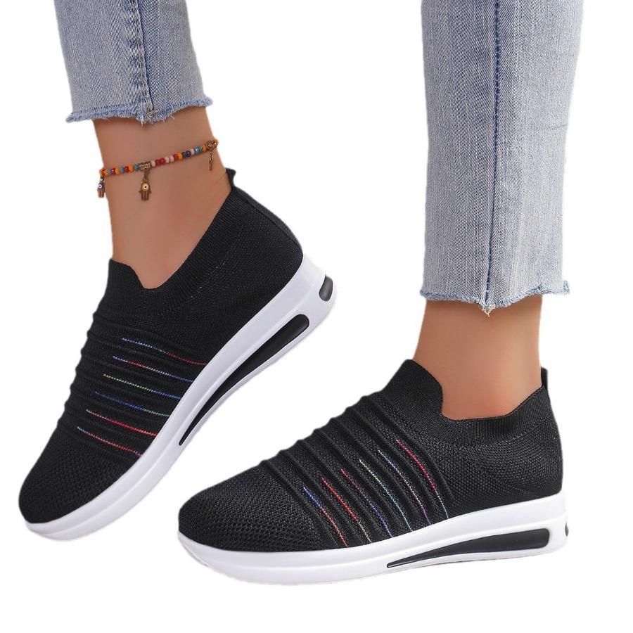2025 Fall New Arrival Women's Chunky Sole Platform Sneakers - Sporty Knit Casual Shoes