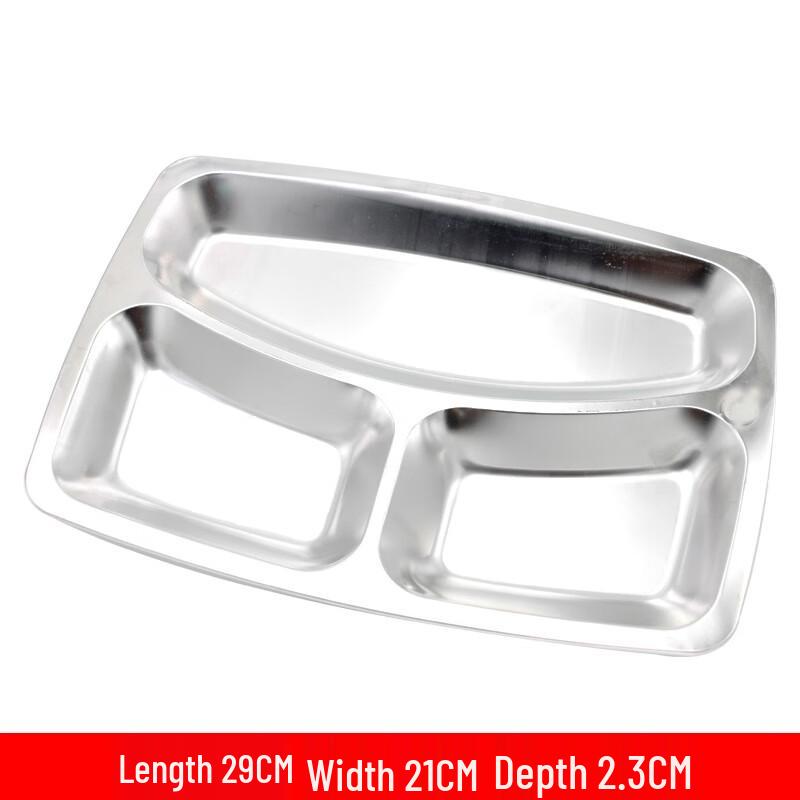 Morrona Round 3-Compartment 304 Stainless Steel Meal Tray