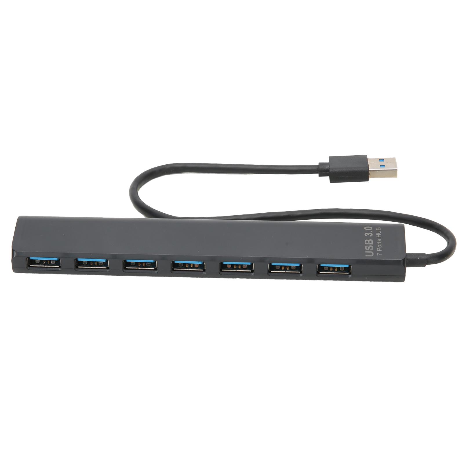 

USB 3.0 концентратор черный 7 в 1 высокоскоростной разветвитель передачи портативный сетевой адаптер 5 ГБ