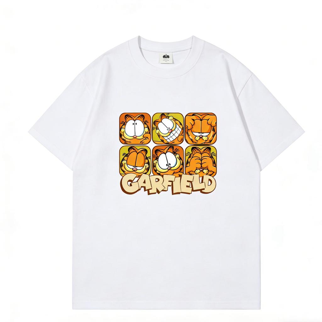 Garfield Meme Trendy T-Shirt! American Retro Loose-Fitting Short Sleeve, Unisex, Oversize Couple Tee