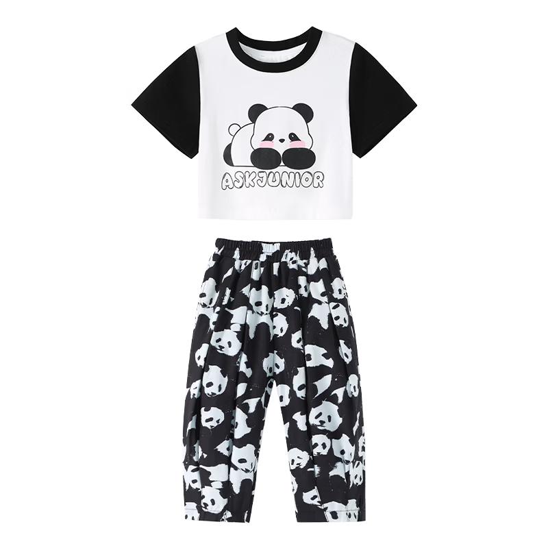 

ASK JUNIOR Girls Panda Print Activewear Set 110