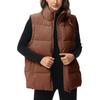 Women's Oversized Puffer Vest Stand Collar Zip Up Warm Sleeveless Coat For Spring Fall AJM-00001