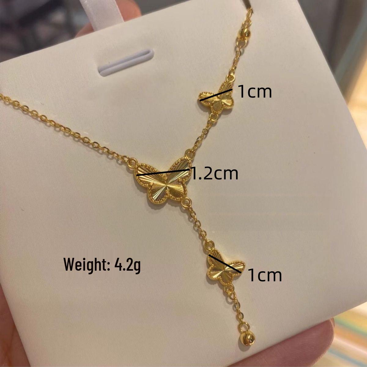 

Позолочене кольє у формі метелика - розкішні жіночі ювелірні вироби з ланцюжком для ключиці