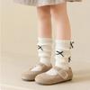 Warm Solid Color Long Girls Socks Korean Style Breathable Long Sock Sweet Bow Grils Stocking 1-5 Year