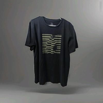 Volcom Men's T-Shirt Stone Graphic Logo V.co-tech Black Short Sleeve Tee Large