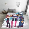 kpop Demon Hunters Huntrix Flannel Blankets Winter  Warm Throw Blanket for Girls Boys Home Decor Aesthetic Bedspread Sofa Cover