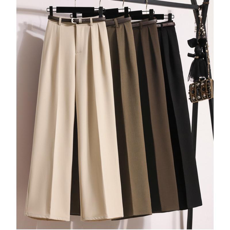 Übergröße Frühling Sommer Lange Hosen Damen Elastischer Bund Locker Lässig Unifarbene Hosen Weite Hosen