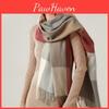 Sciarpa a scacchi e cashmere imitazione con nappe da donna Autunno Inverno