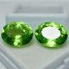 Pair Of   Natural Green Peridot 18.56 Ct Oval Shape Loose Gemstones