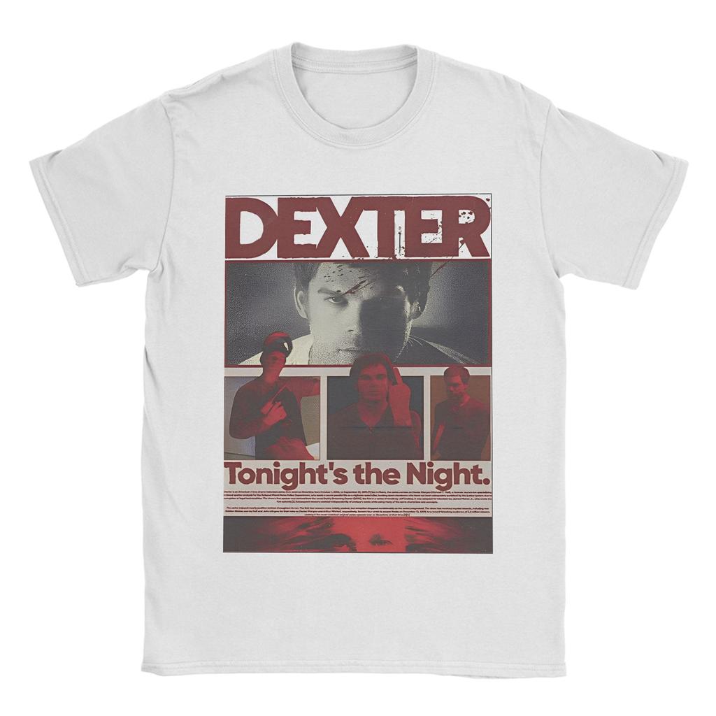 Camiseta de Algodón de la Película de Dexter Morgan para Adulto Verano Drama de TV Criminal Camisetas Retro Cuello Redondo Camiseta Harajuku Ropa Oversize