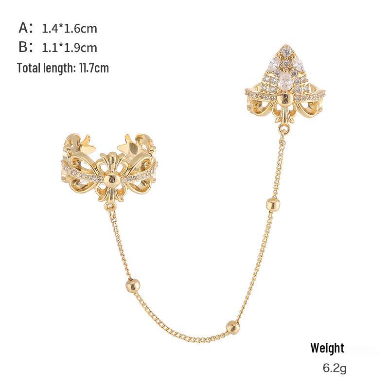 Kenjie Pozłacany Miedziany Zestaw Pierścionków na Paznokcie z Cyrkoniami z Regulacją dla Kobiet - Kolekcja Letnia