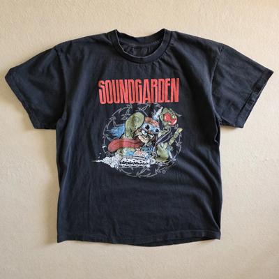 Soundgarden Badmotorfinger 1991 Tour Print Tshirt Faded Black L