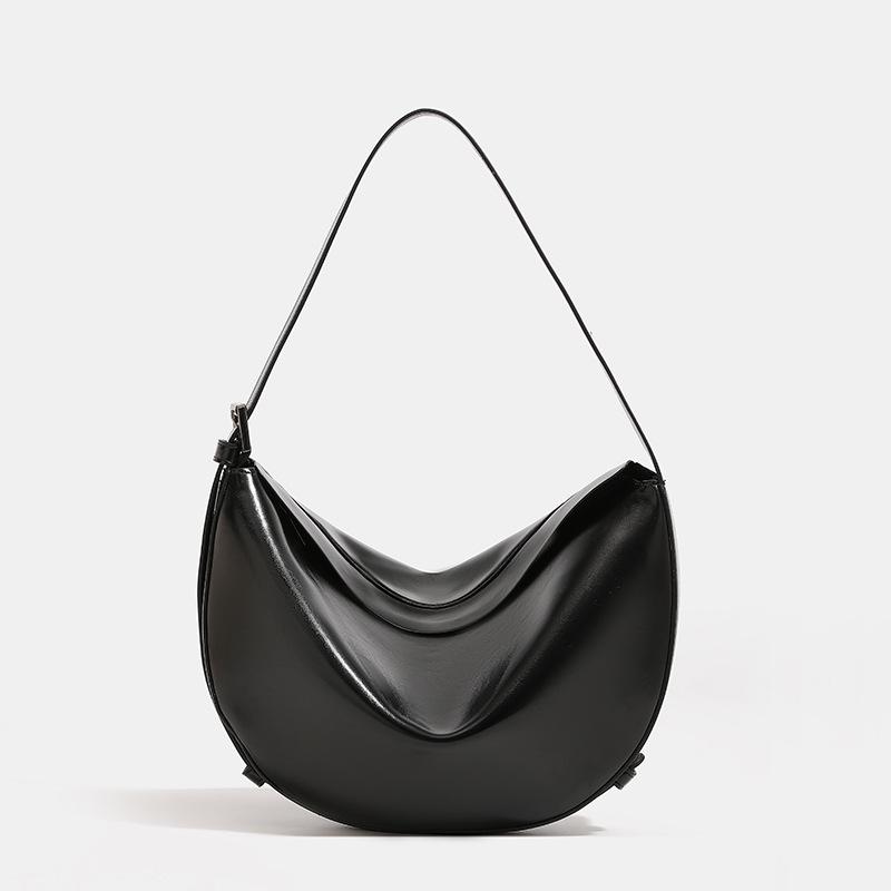 

2023 Минималистичная кожаная сумка-тоут кроссбоди Banana Boat - Вместительная повседневная женская сумка на плечо чёрный