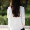Autumn 2024 Women's Knitted V-Neck Sweater - Long-Sleeved Velvet Prismatic Korean Style