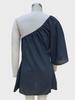 Frühling 2023 Damenmode: Lockeres Schlankheits-Ein-Schulter-Kurzkleid FD1222