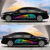 1 Set Rainbow Streamer Graphics Car Auto Body Side Sticker Colourful Smoke Vinyl Sticker Car Self-Adhesive Side Strip Decal, 82.67'' x 16.53''