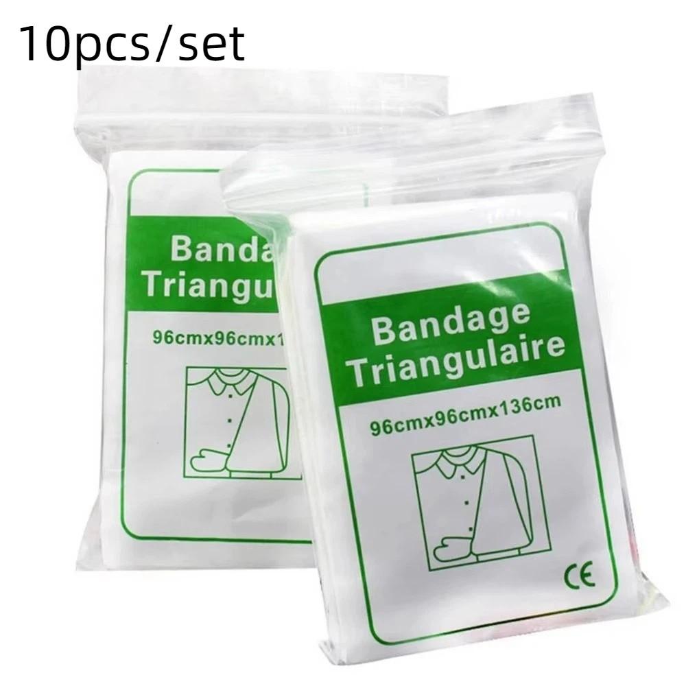 10Pcs Non-Woven Stop Bleeding Gauze Z Folding Triangular Bandage  Camping Accessories 10pcs