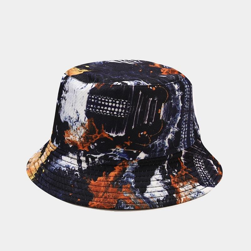 3D Printed Pattern Fisherman Hat Tie Dye Double-sided Basin Hat for Men Women Summer Outdoor Sun Protection Sunshade Hat