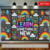 2D Flat Teacher Bulletin Board Backdrop, Colorful Inspirational Quote Photo Banner