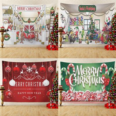 New Christmas Poster Tapestry Large Size Christmas Living Room Sofa Decoration Tapestry Peach Skin Hanging Cloth Painting