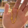 Gold Cuban chain bracelet women's light luxury niche exquisite 2025 new pendant gold ingot Wangcai hand jewelry