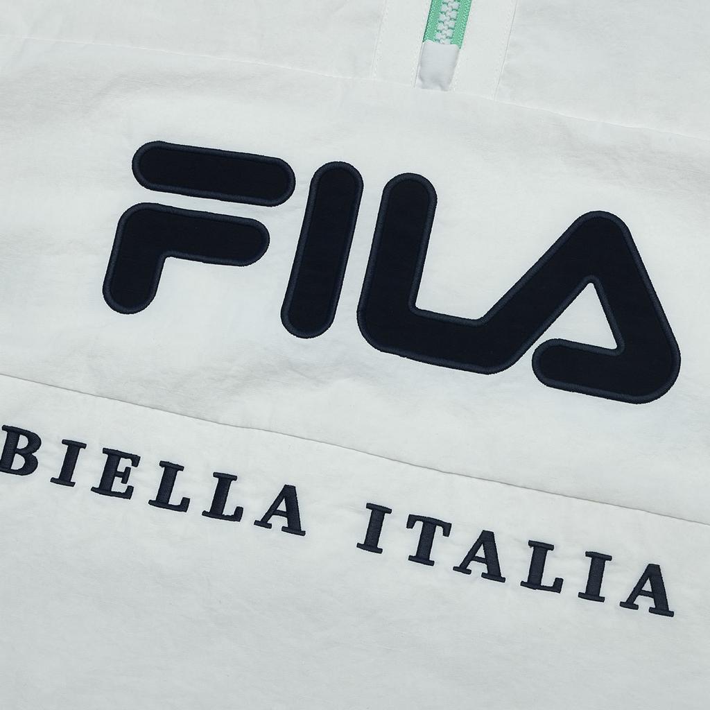 Fila Color Block Logo Retro Sports Print Stand Collar Casual Woven Pullover Jacket Men Jackets Cloud-White F11M419703F-WT
