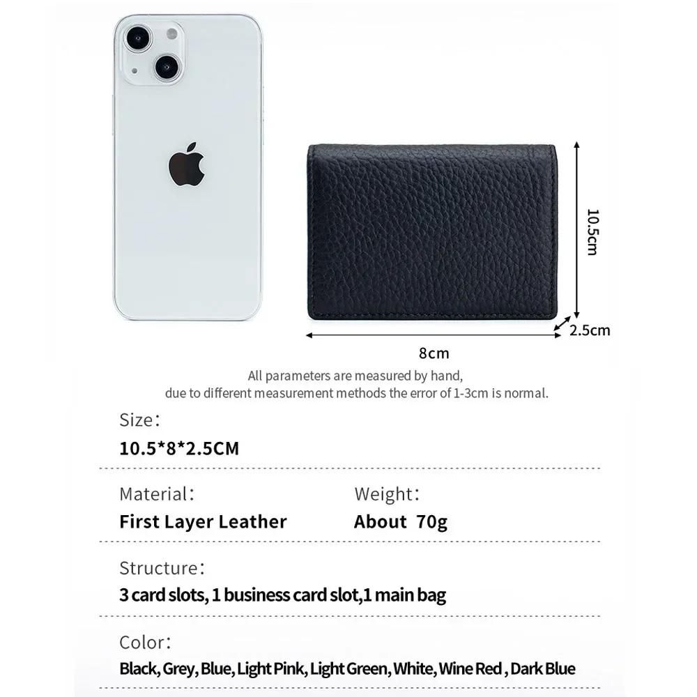 Real Leather Credit Business Mini Card Wallet Man Women Smart Card Holder Slim Money Case Coin Purse Small Soft Cow Leather Bag