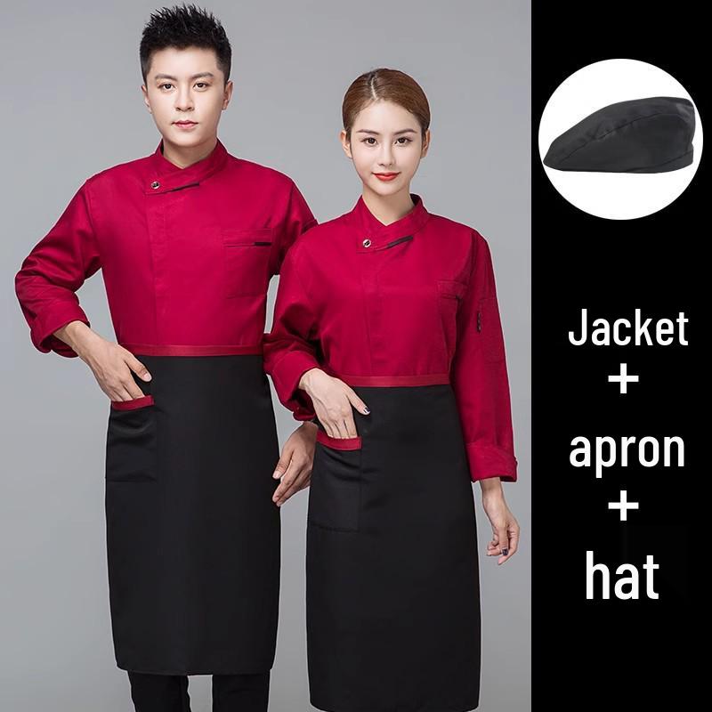 Set uniforme da chef: Opzioni a manica lunga e corta per Autunno/Inverno, Ideali per le cucine di Hotel e Ristoranti.