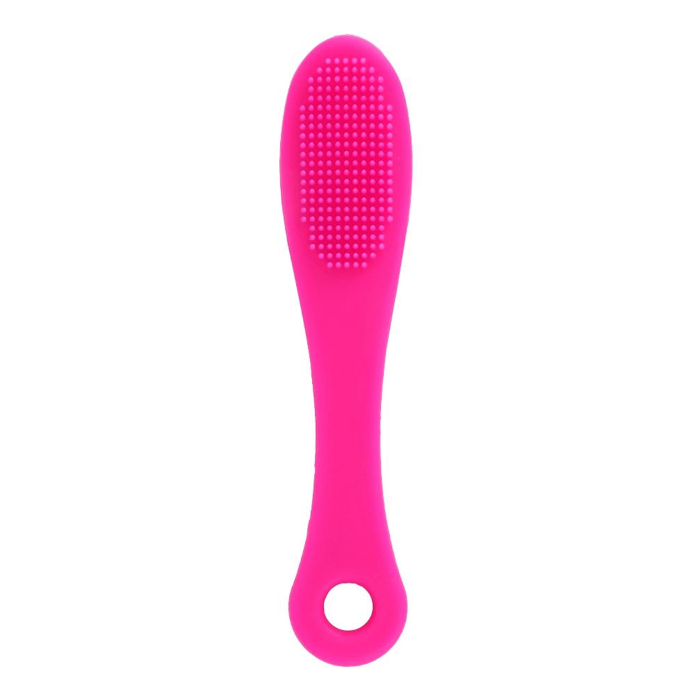 Silicone Face Cleansing Finger Brush Pore Cleaner Blackhead Removal Massager (Dark Rose Red)