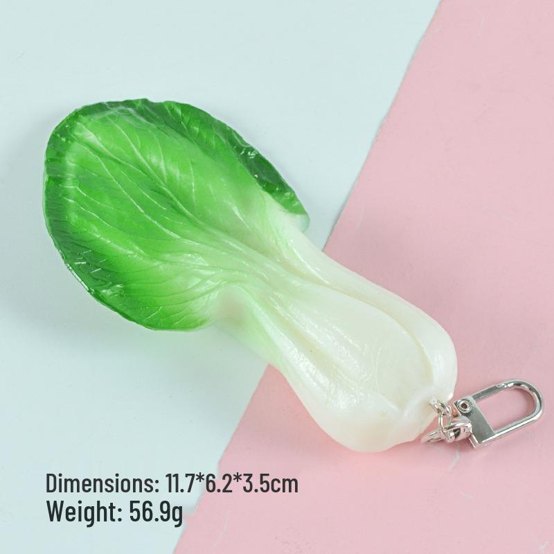 Vegetable Keychain Set: Chili, Broccoli, Garlic Food Pendants - Unique Bag Accessories