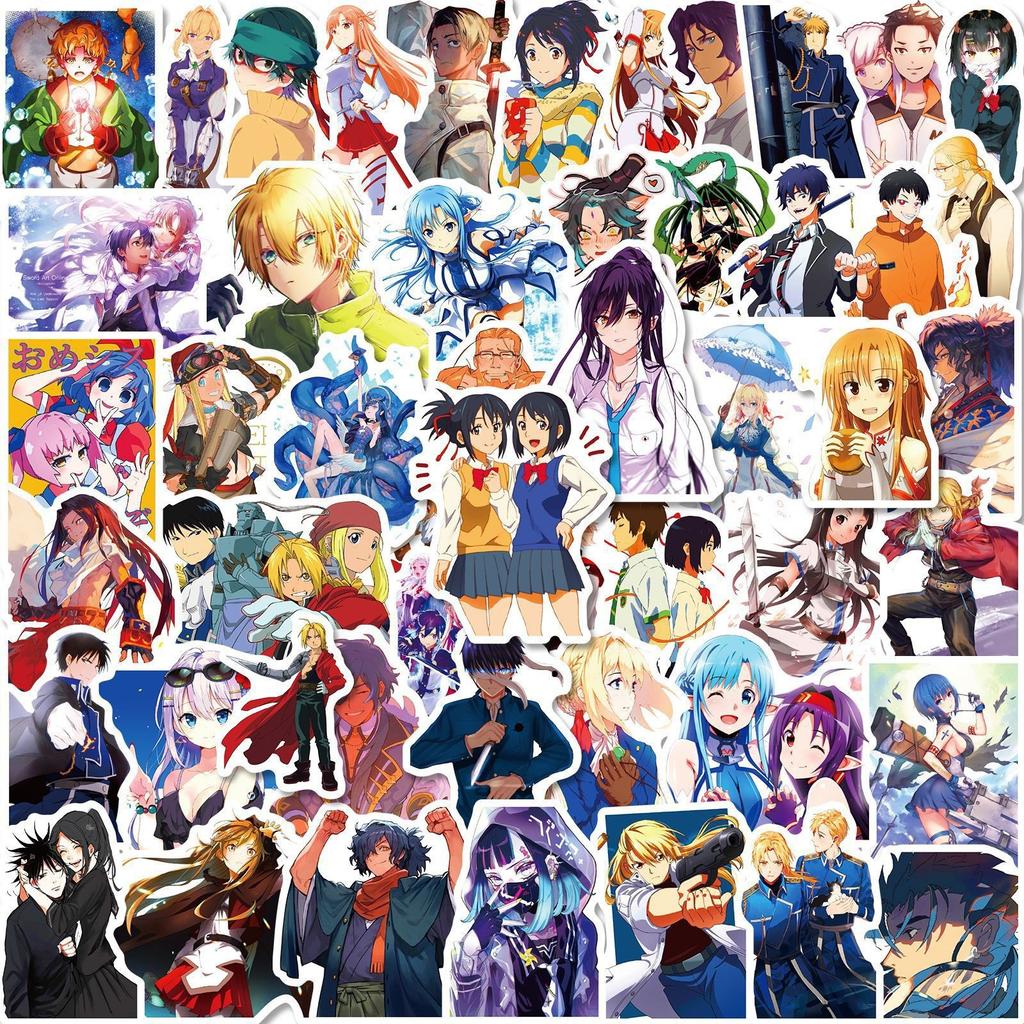 200 Anime Mix and Match Stickers, Suitcase Helmet Car Stickers, Cartoon Graffiti Stickers