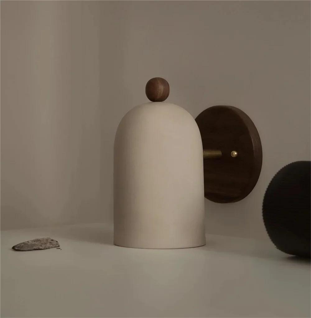 

Утюг из орехового дерева, простой современный стиль ваби-саби, настенный светильник для спальни, прикроватной тумбочки, гостиной, столовой, коридора