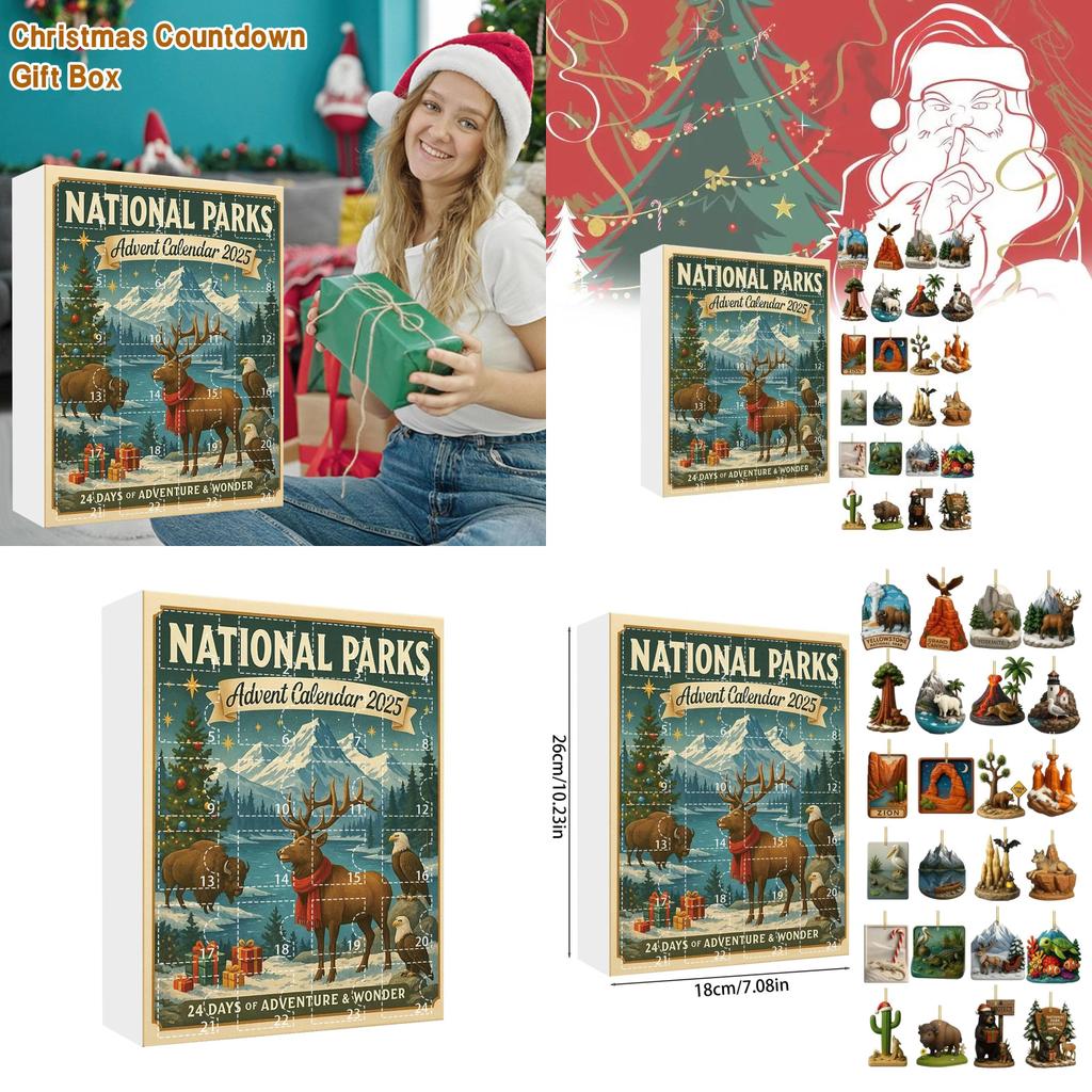 National Parks Christmas Countdown Calendar With Nature Theme For Family And Friends Celebration