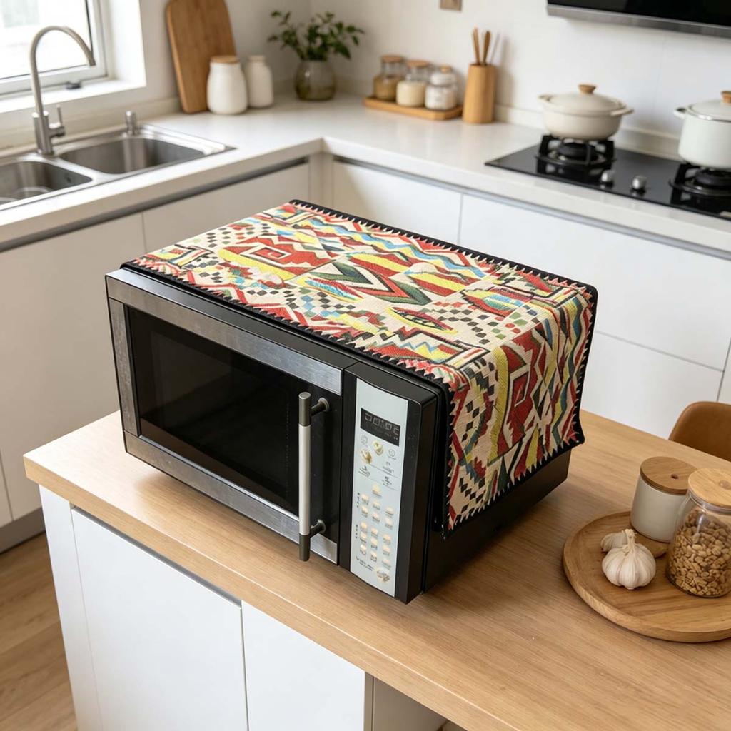 30x90cm Easy to Install Cotton Linen Microwave Dust Cover Anti Dust Cover