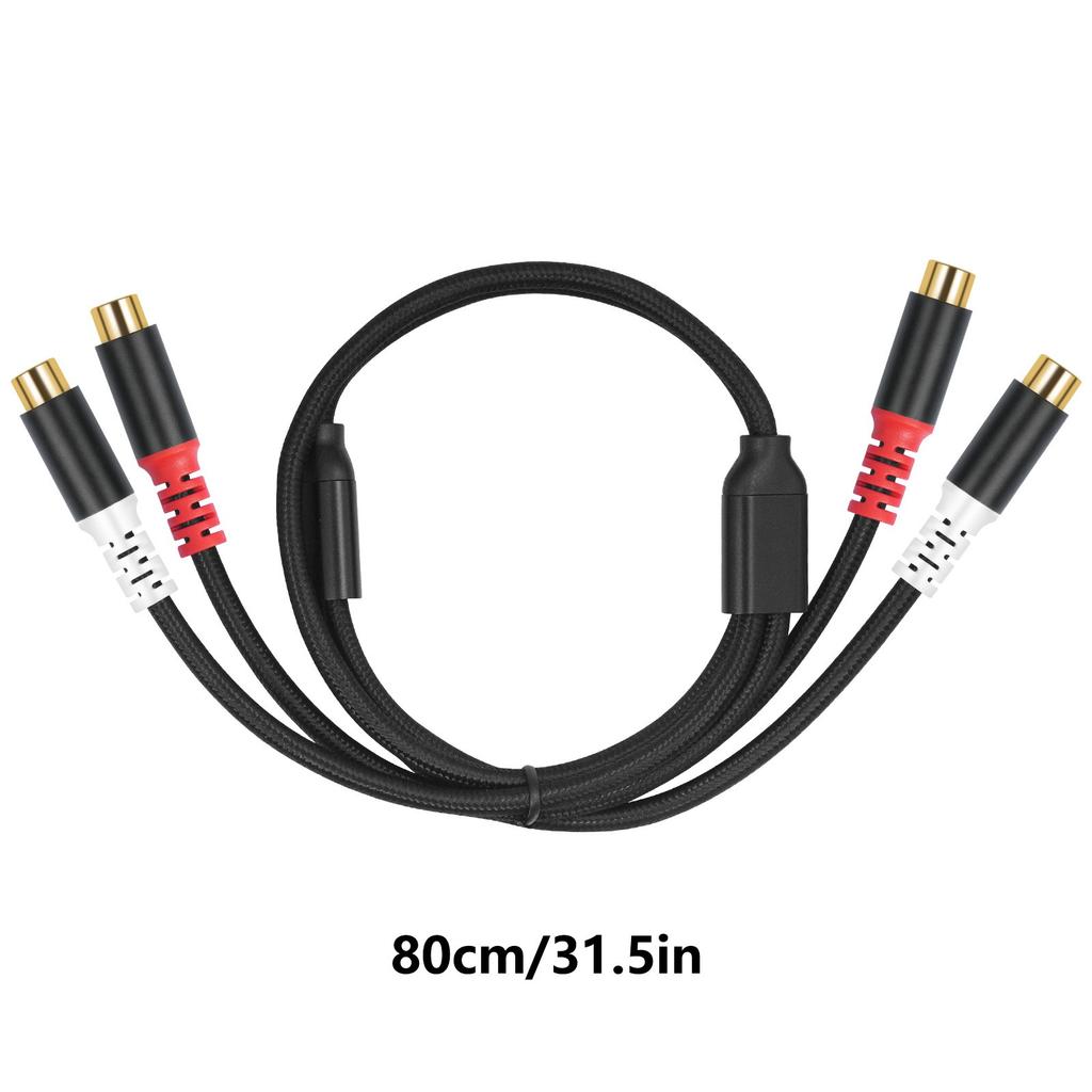80cm 2RCA Female to Female Sound Cable with Aluminum Foil Shielding for Enhanceds Sound Claritys