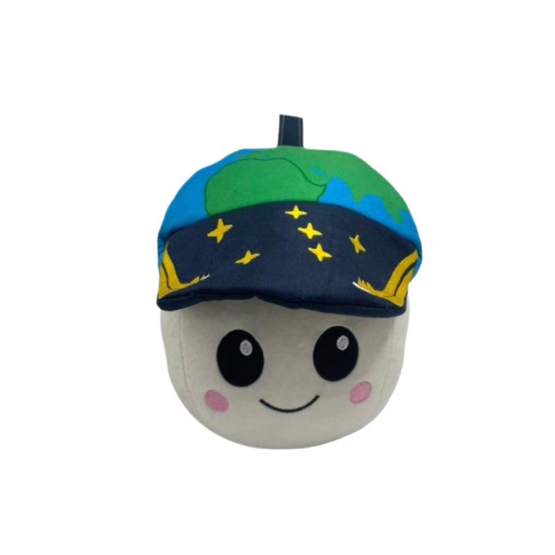 22CM Zero Gravity Indic Adorable Earth Themed Plush Toy with Starry Cap Soft Stuffed Animal for Kids Decor and Space Lover Gift