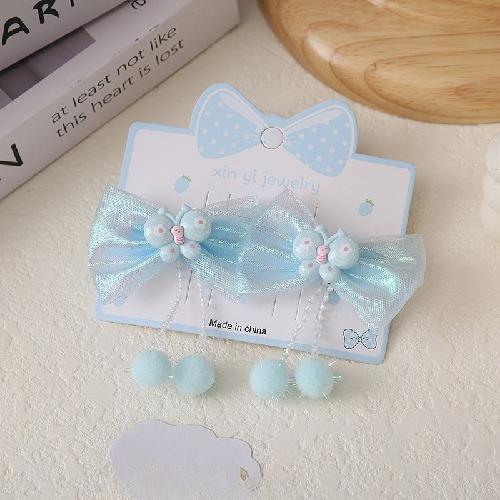 Korean Lace Bow Children's Headgear Little Girl Temperament Lace Hairpin Handmade High-end Headgear Hair Clip