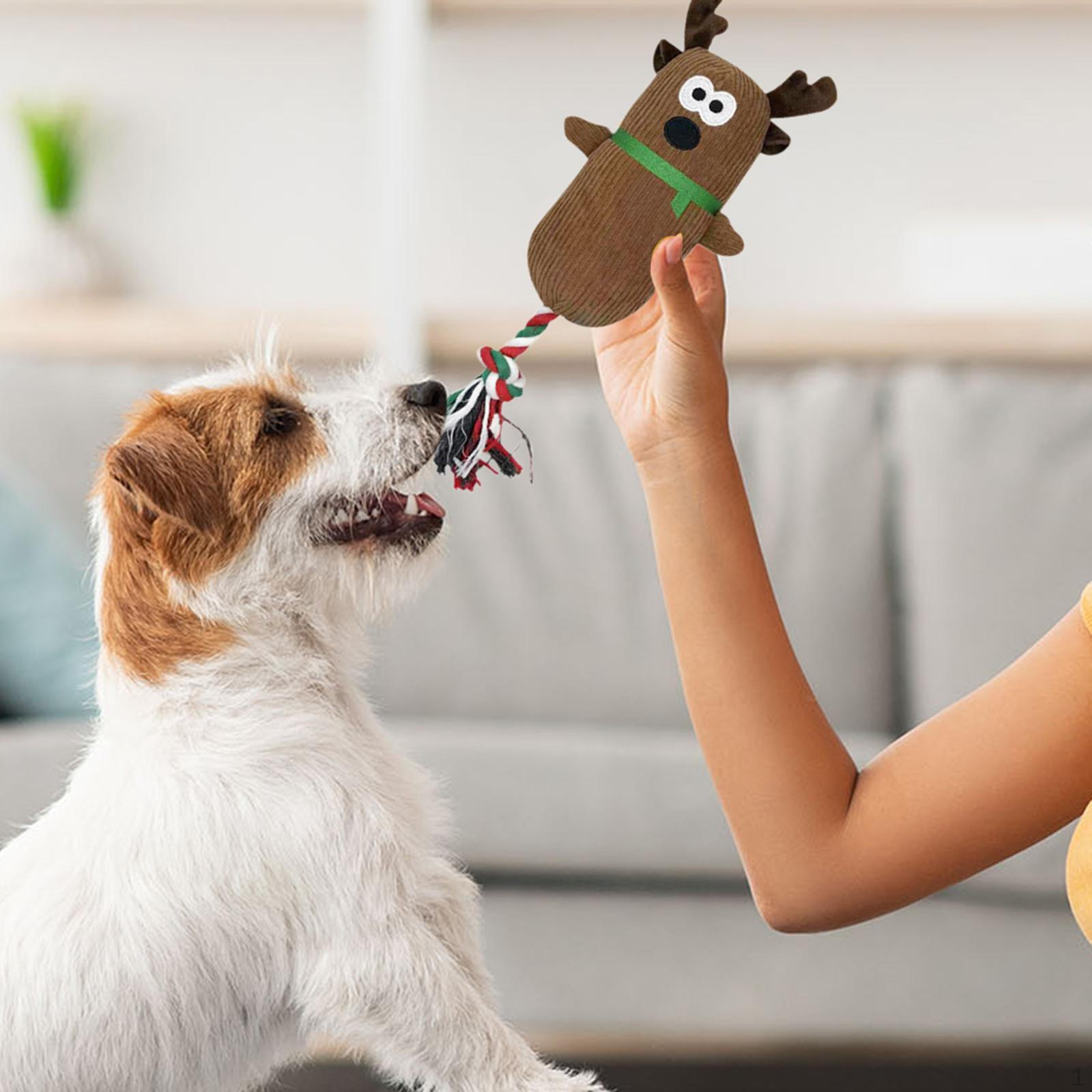 

Собачья пищалка Рождественские игрушки Упражнения с зоотоварами Плюшевая жевательная игрушка для щенка Reindeer