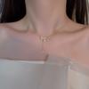 Early Spring Micro-Inlaid Bow Necklace Women'S Fashion Design Sense Collarbone Chain Pendant Neck Chain Accessories