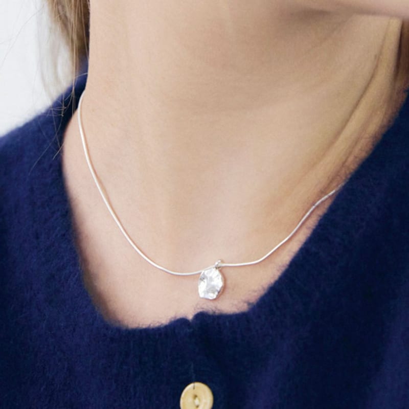 NUOY (925 Silver) Silver Circle Pendant Necklace