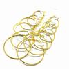 6Pairs/Set Fashion Circle Hoop Dangle Earrings Pendant for Female Daily Outfits