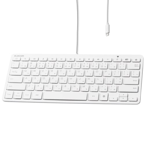ELECOM Wired Keyboard Lightning Connector US Layout Pantograph White TK-LCP01WH